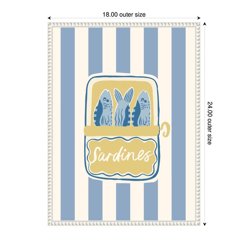 Kate and Laurel Coastal Sardines by Aislinn Simmonds Duchess Plum Framed Canvas Wall Art Print