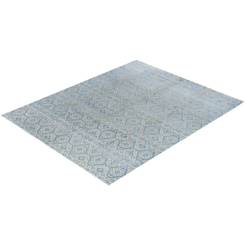 Ikat One-of-a-Kind Hand-Knotted Area Rug - Beige, 8' 2" x 10' 1" - 8' 2" x 10' 1"