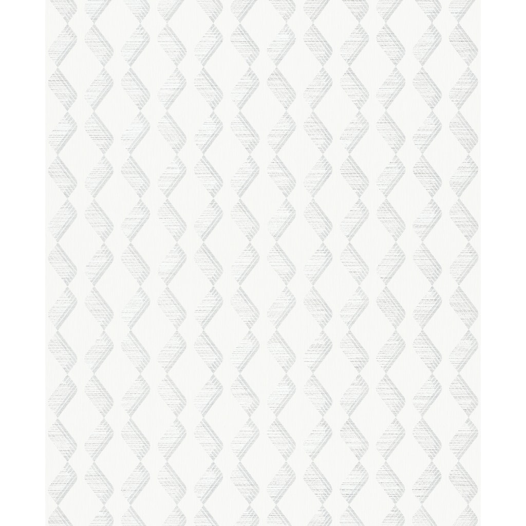 Galerie Wallcoverings Serene Collection Metallic Geometric Zig-Zag Vinyl on Non-woven Wallpaper Roll