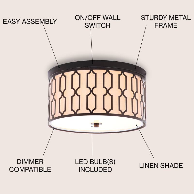 Thatcher Metal LED Flush Mount, by JONATHAN Y