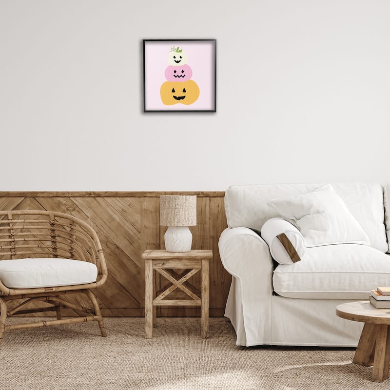 Stupell Pastel Happy Jack-o-Lanterns Framed Giclee Art Design By Sazerelli Designs