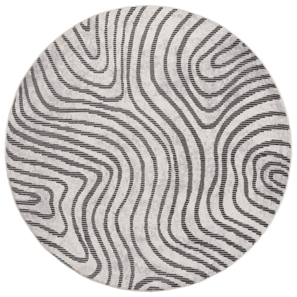 SAFAVIEH Temple Luzia Modern Contemporary Abstract Rug - 6'7" Round