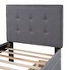 preview thumbnail 6 of 7, Twin Linen Upholstered Platform Bed with Headboard and Drawers