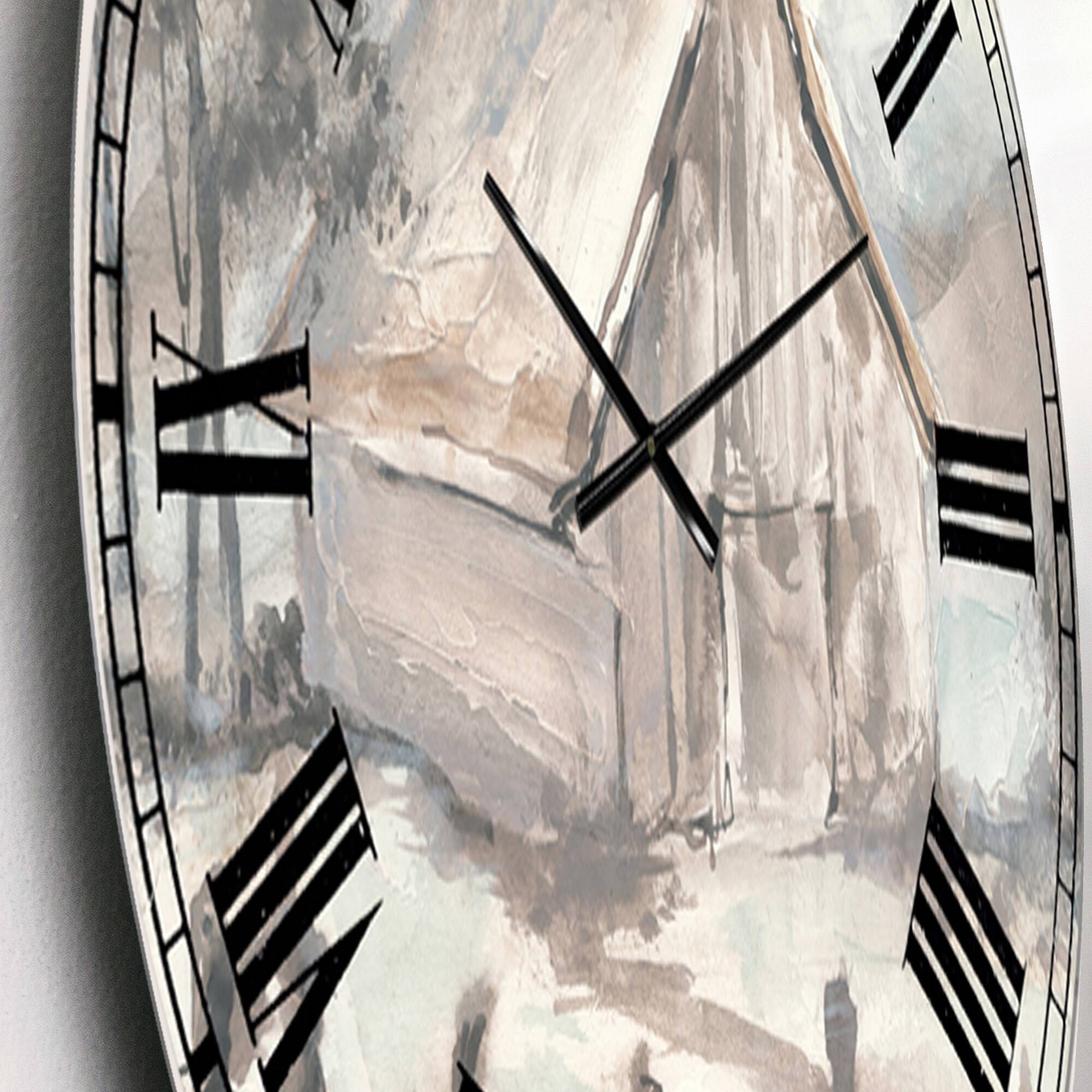 Designart 'Farmhouse Barn Grey VII' Modern Farmhouse Large Wall CLock