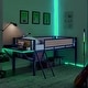 preview thumbnail 6 of 19, Single metal loft bed with rectangular desk, LED lights rattan g