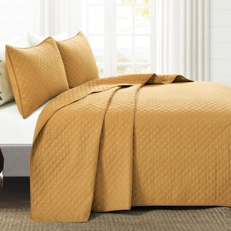 Copper Grove Balm Diamond Oversized Cotton 3-piece Quilt Set