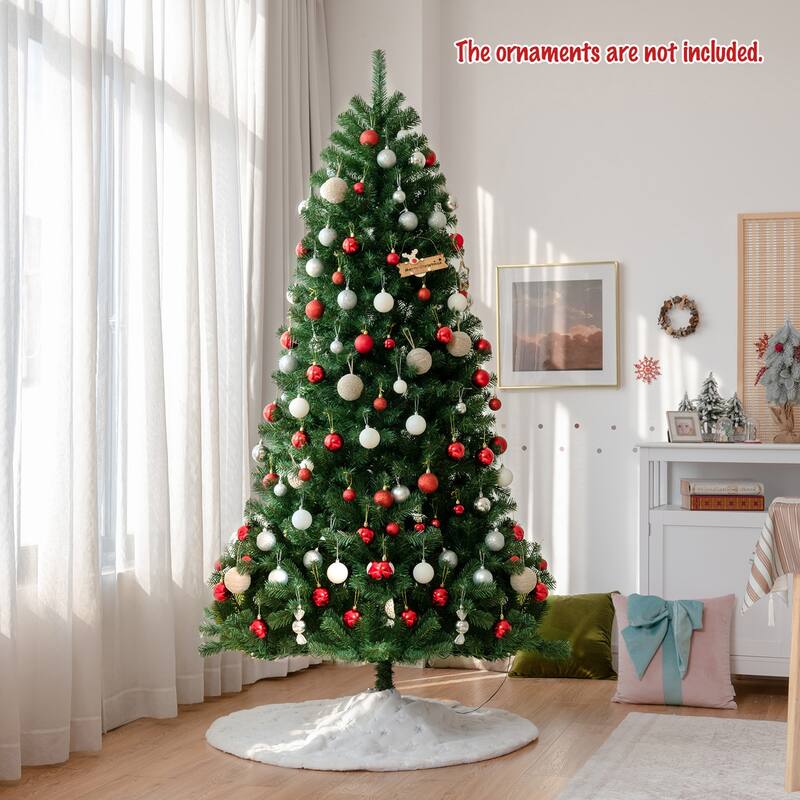 Gymax 6/7/8 FT Pre-lit Artificial Christmas Tree Hinged Xmas Tree w/ 9 - See Details