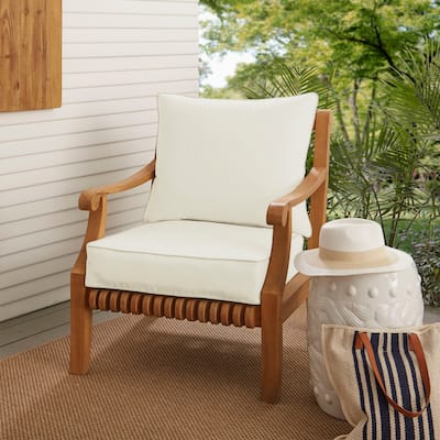 Sorra Home Sunbrella Canvas Indoor/Outdoor 2-piece Cushion and Pillow Set