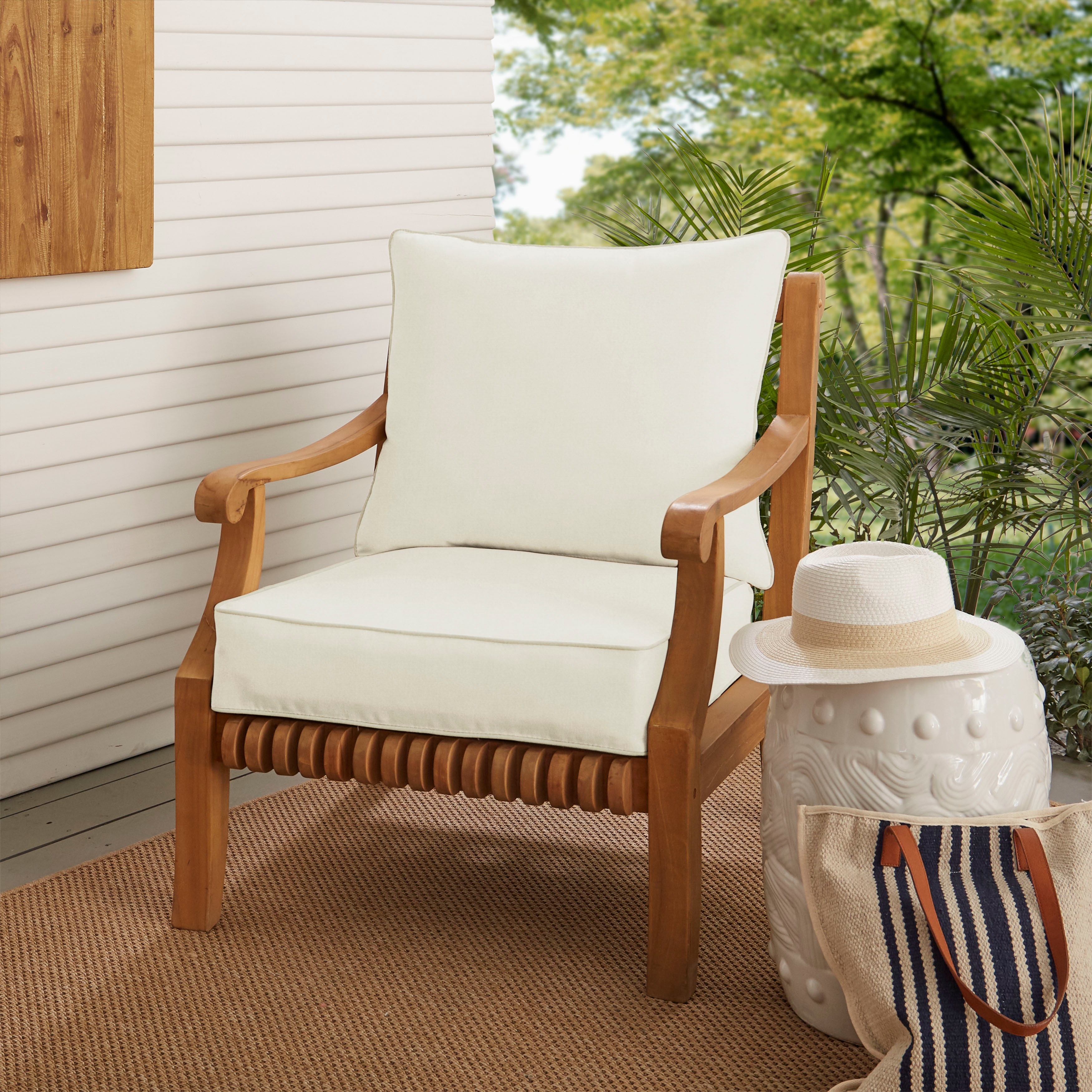 Sorra Home Sunbrella Canvas Indoor/Outdoor 2-piece Cushion and Pillow Set