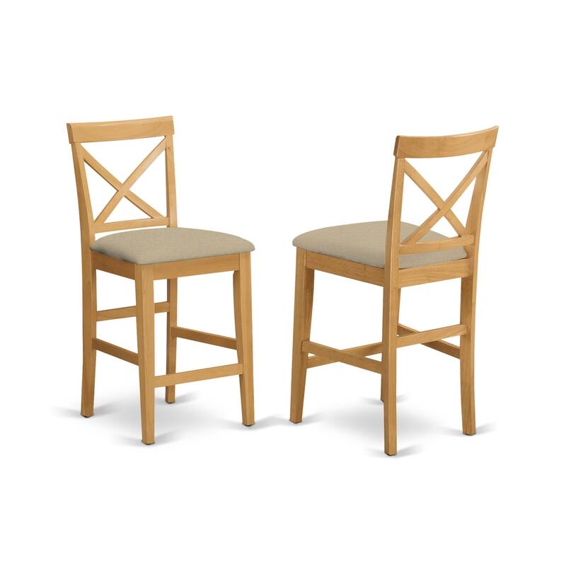 Retro Dining Set - Counter Height Table & Bar Stools - Oak Finish - Kitchen Pub Set