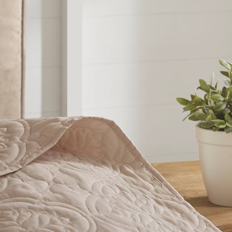 3 Piece Reversible Bedspread Set Cream Full/Queen