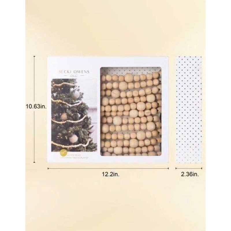 BECKI OWENS 24ft Long Wood Beaded Garland - 288"