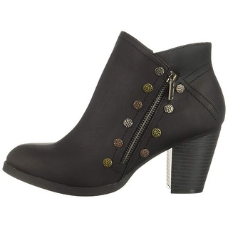 Rampage Womens Promise Ankle Boot 6.5 Medium US Black Micro