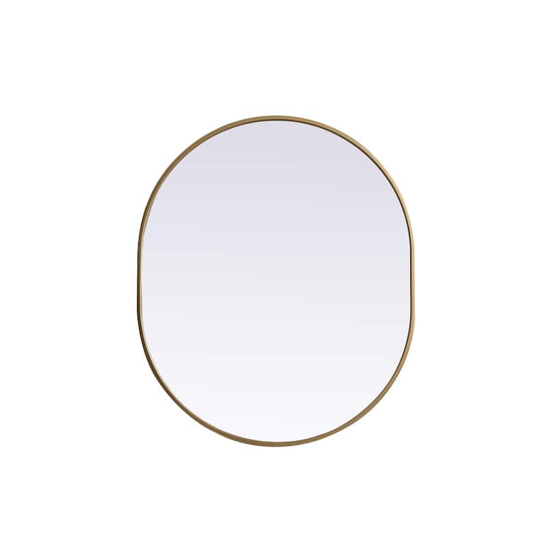 Indigo Home Metal Frame Oval Mirror 30x36 Inch - Brass