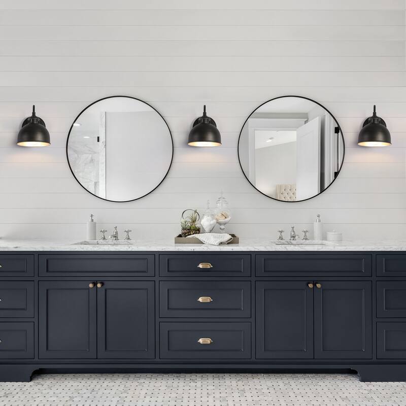 Modern Farmhouse 1-Light Dome Wall Sconce Bathroom Vanity Light - D6.6"xH8.2"