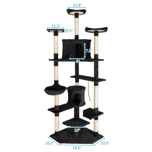 80" Sisal Rope Plush Cat Climb Tree Cat Tower