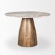 preview thumbnail 2 of 7, Allyson Round Medium Brown w/ Pink Marble Pedestal Dining Table - 42.0L x 42.0W x 30.0H