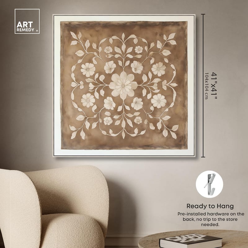 Floral Mandala Canvas by Art Remedy
