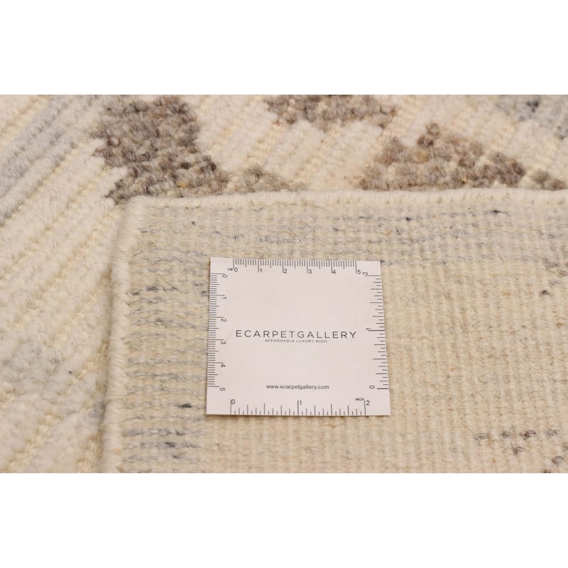 ECARPETGALLERY Hand-knotted Tangier Cream Wool Rug - 8'1 x 10'0