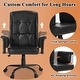 preview thumbnail 2 of 14, Adjustable Height Office Chair Executive Chair with High Backrest 45° Rotating Armrests PU Leather & Button Tufting