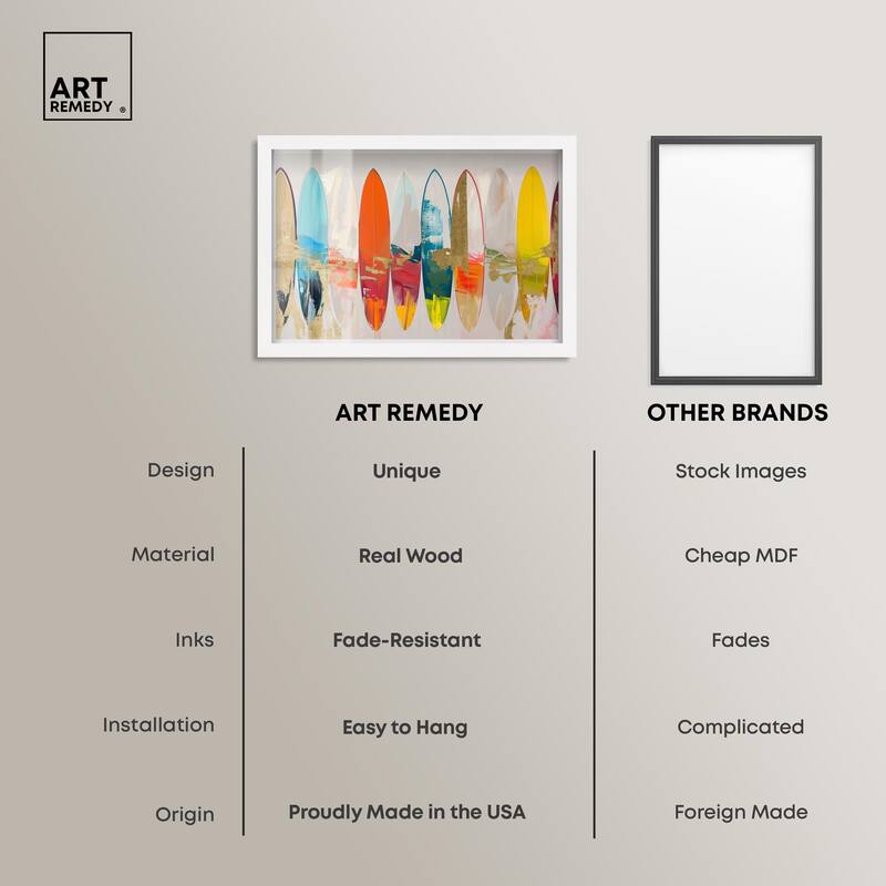 Surfboard Horizons II Shadowbox by Art Remedy