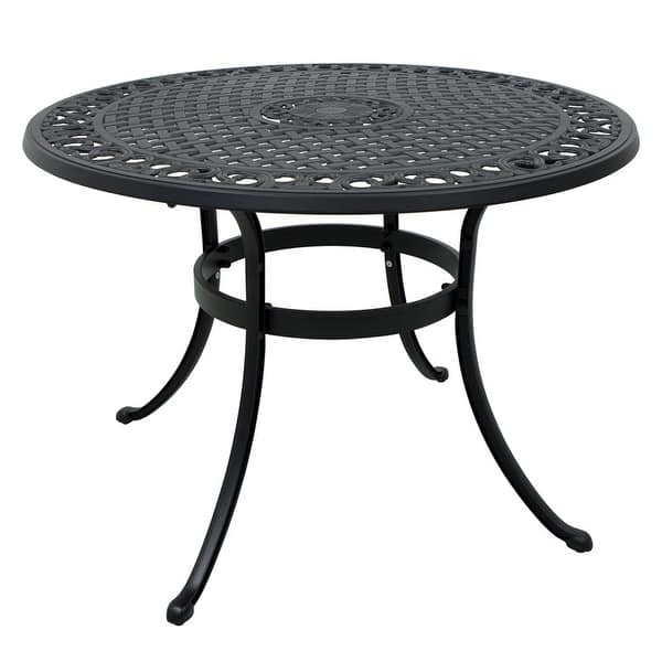 42 Inch Cast Aluminum Patio Table with Umbrella Hole - Overstock - 36308656