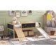 preview thumbnail 3 of 34, Twin size Loft Bed Wood Bed with Three Blackboards, Two Storage Boxes and A Slide, Three Colors Available