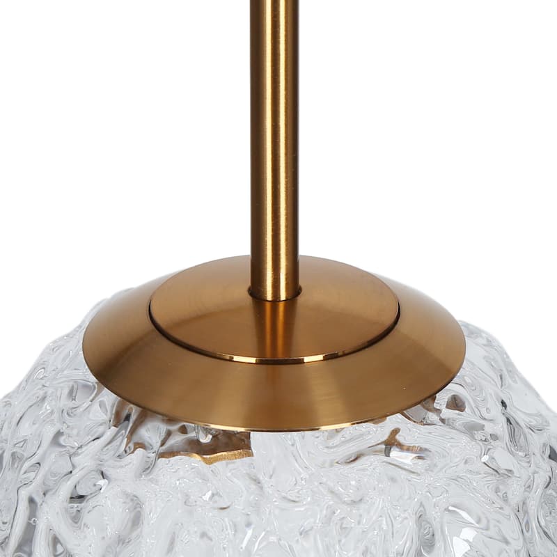 Modern Gold LED 5-Light Glass Chandelier Gold Cluster Pendant for Kitchen Island - D14"*H76" Max