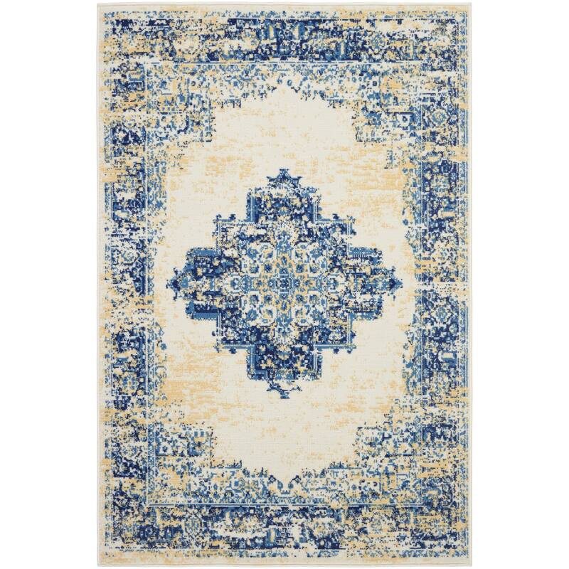 Nourison Grafix Distressed Vintage Medallion Area Rug