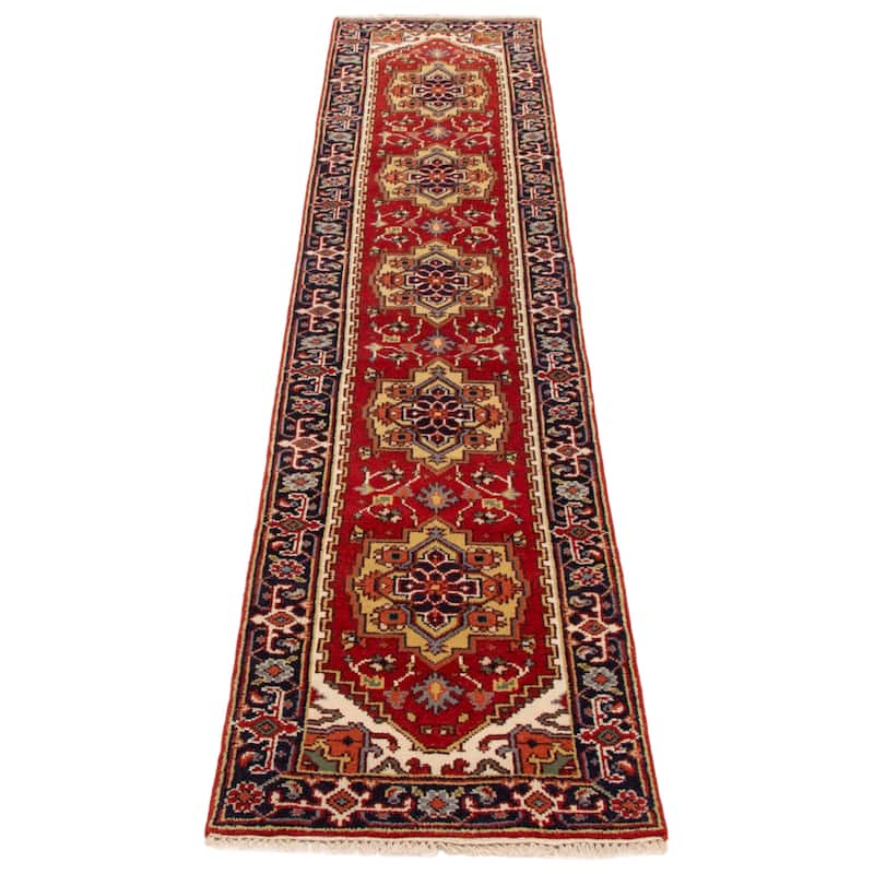 ECARPETGALLERY Hand-knotted Serapi Heritage Dark Copper Wool Rug - 2'7 x 12'1