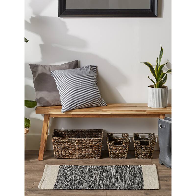 DII Stone Dobby Stripe Hand-Loomed Rug 2ft 6inx6 Ft - 36.0 In. L X 24.0 In. W X 0.2 In. H
