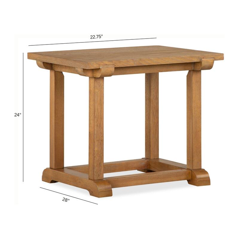 Magnussen Home Lindon Belgian Wheat Rectangular End Table - 22.75''W x 28''D x 24''H