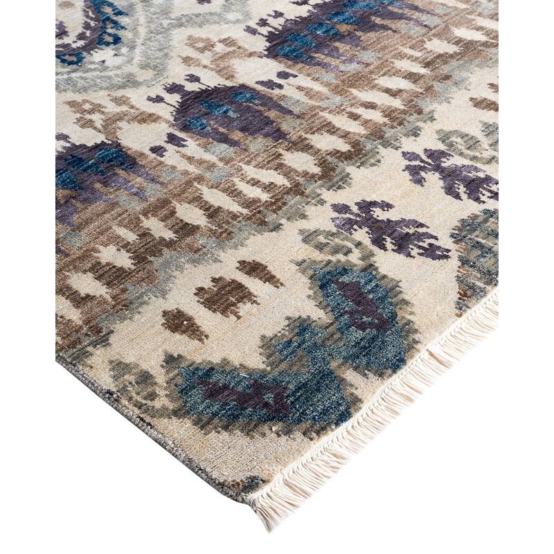 Ikat One-of-a-Kind Hand-Knotted Area Rug, Multicolor - 9' 0" x 12' 1"