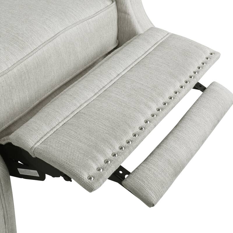 Mid Century Recliner Chair for Adults, Modern Fabric Push Back Recliner Chairs with Button Tufted Upholstered Back & Footrest