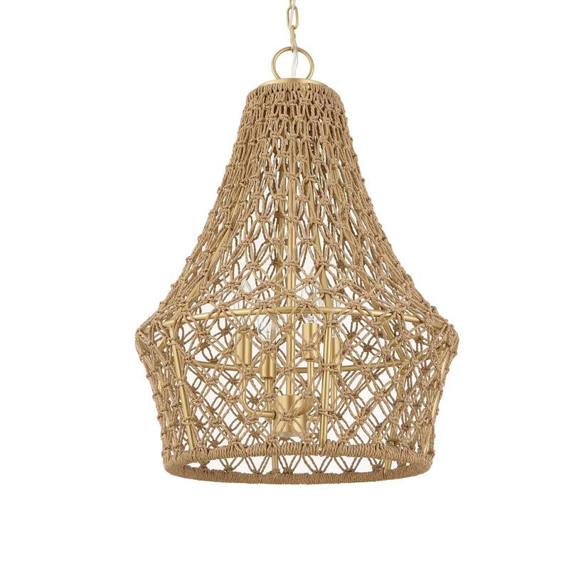 Uttermost Macrame 4 Light Rope Pendant - 18"W x 18"D x 25.5"H