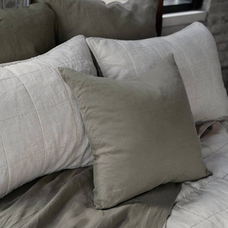 French Linen Pillow with Removable Sham by BOKSER HOME