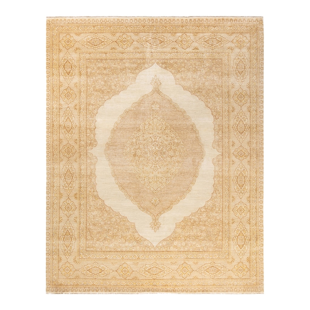 Overton Hand Knotted Wool Vintage Inspired Traditional Mogul Ivory Area Rug - 8 x 10