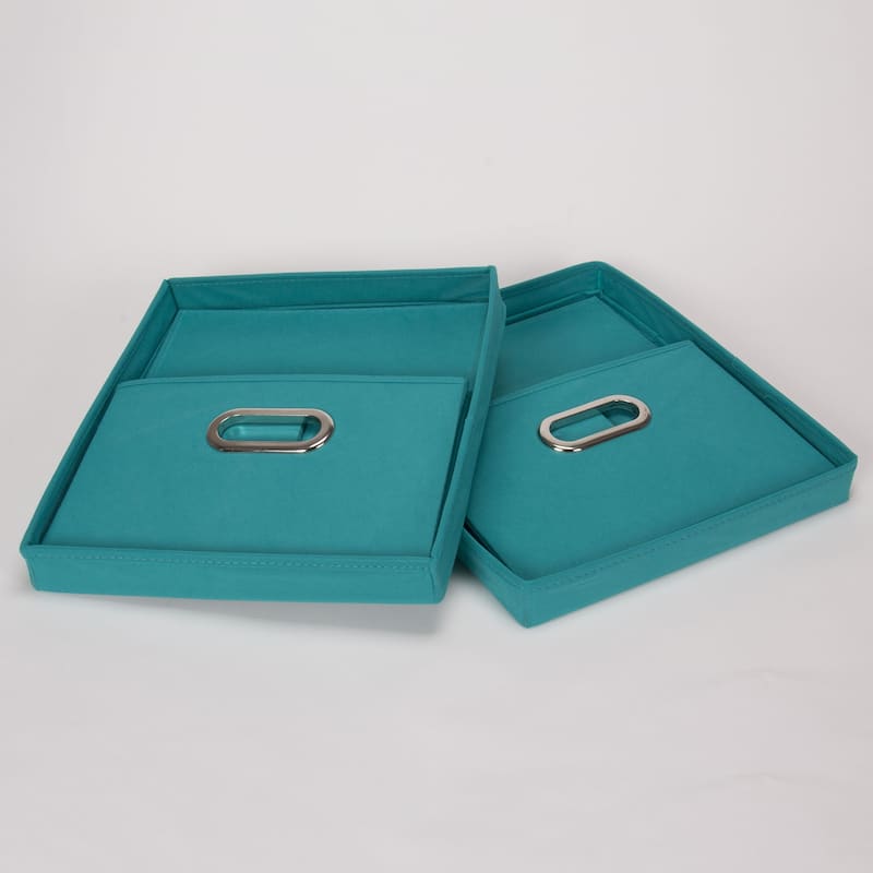 Household Essentials Storage Boxes with Lids and Durable Grommet Handles - 15.0"L x 13.0"W x 8.0"H