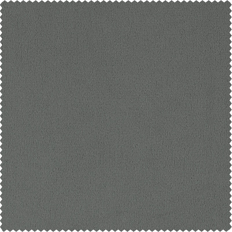 Exclusive Fabrics Signature Silver Grey Blackout Velvet Curtain Panel