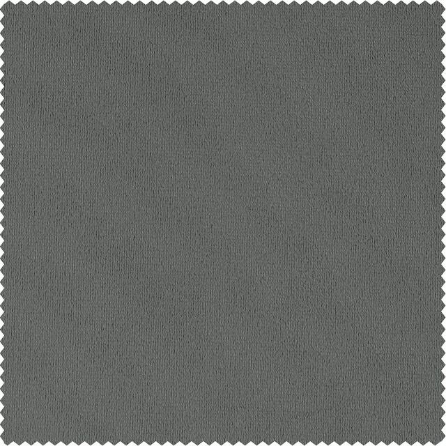 Exclusive Fabrics Signature Silver Grey Blackout Velvet Curtain Panel