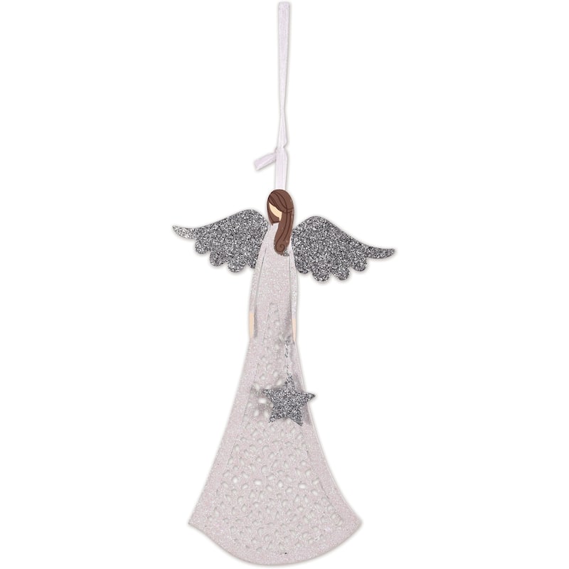 Glitter Angel Ornament -Set of 2