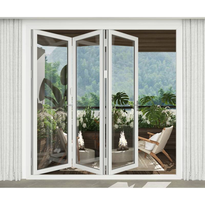 KaMic 96" x 96" 3-Panel Aluminum Patio Folding Door Left to Right-Outswing