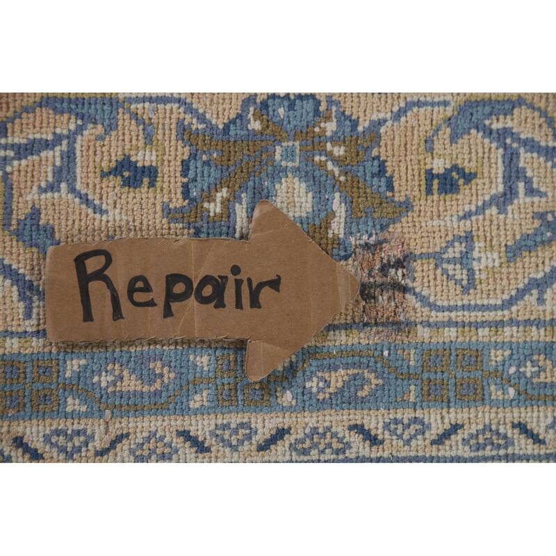 Hand Knotted Oriental 100% Wool Carpet Traditional Floral Navy Blue & Blues Sarouk Area Rug - 10' 4'' X 6' 8''