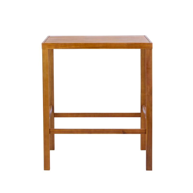 Christopher Knight Home - Solvanta Modern Solid Wood Outdoor 5-Piece Bar Height Dining Set with Rope Woven Bar Stools