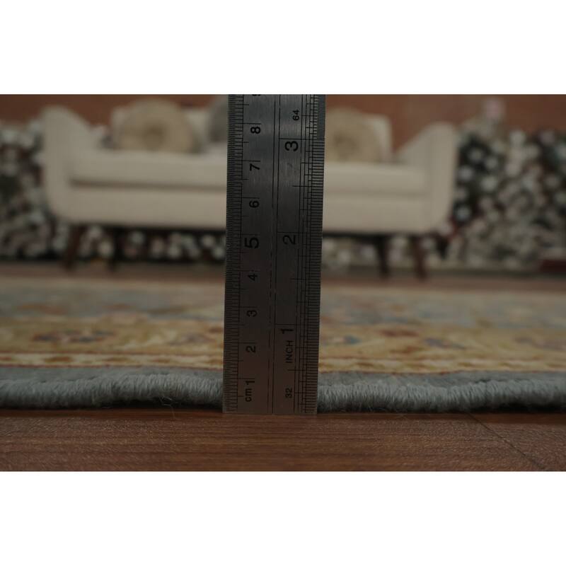 Hand Knotted Oriental 100% Wool Carpet Traditional All-Over Navy Blue & Blues Ziegler Area Rug - 3' 10'' X 2' 1''