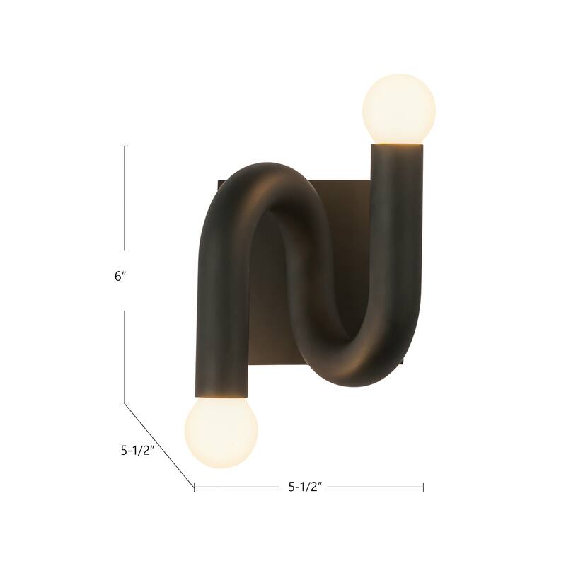 Alora Lighting WV420206 Sadie 2 Light 6" Tall Bathroom Sconce