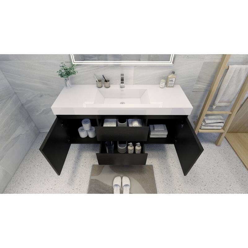Baillie 60'' Wall-Mounted Vanity with Single Reinforced Acrylic Sink