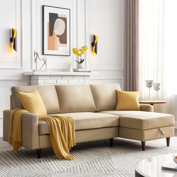 Harper Bright Designs 84 inch Pull out Sleeper Sectional Sofa