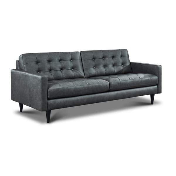 slide 1 of 9, Naples Top Grain Leather Sofa