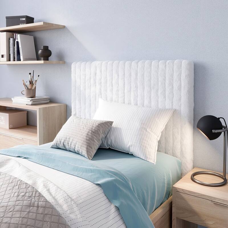Rainha® - USA Made Plush Foam Dorm Headboard - White